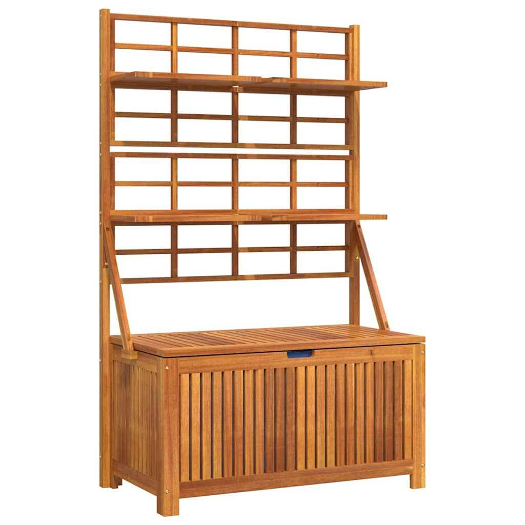 vidaXL Opbergbox met latwerk 99x50x160 cm massief acaciahout grijs