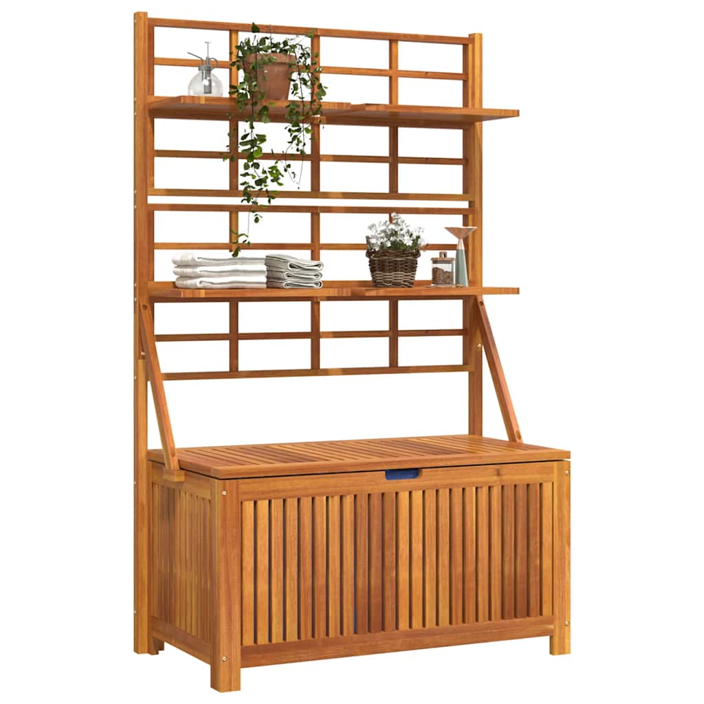 vidaXL Lattice Storage Box 99x50x160 cm Solid Acacia Wood Grey