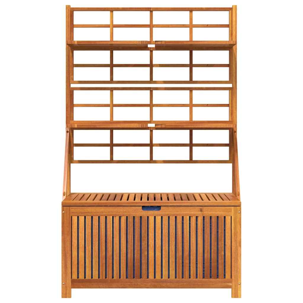 vidaXL Opbergbox met latwerk 99x50x160 cm massief acaciahout grijs