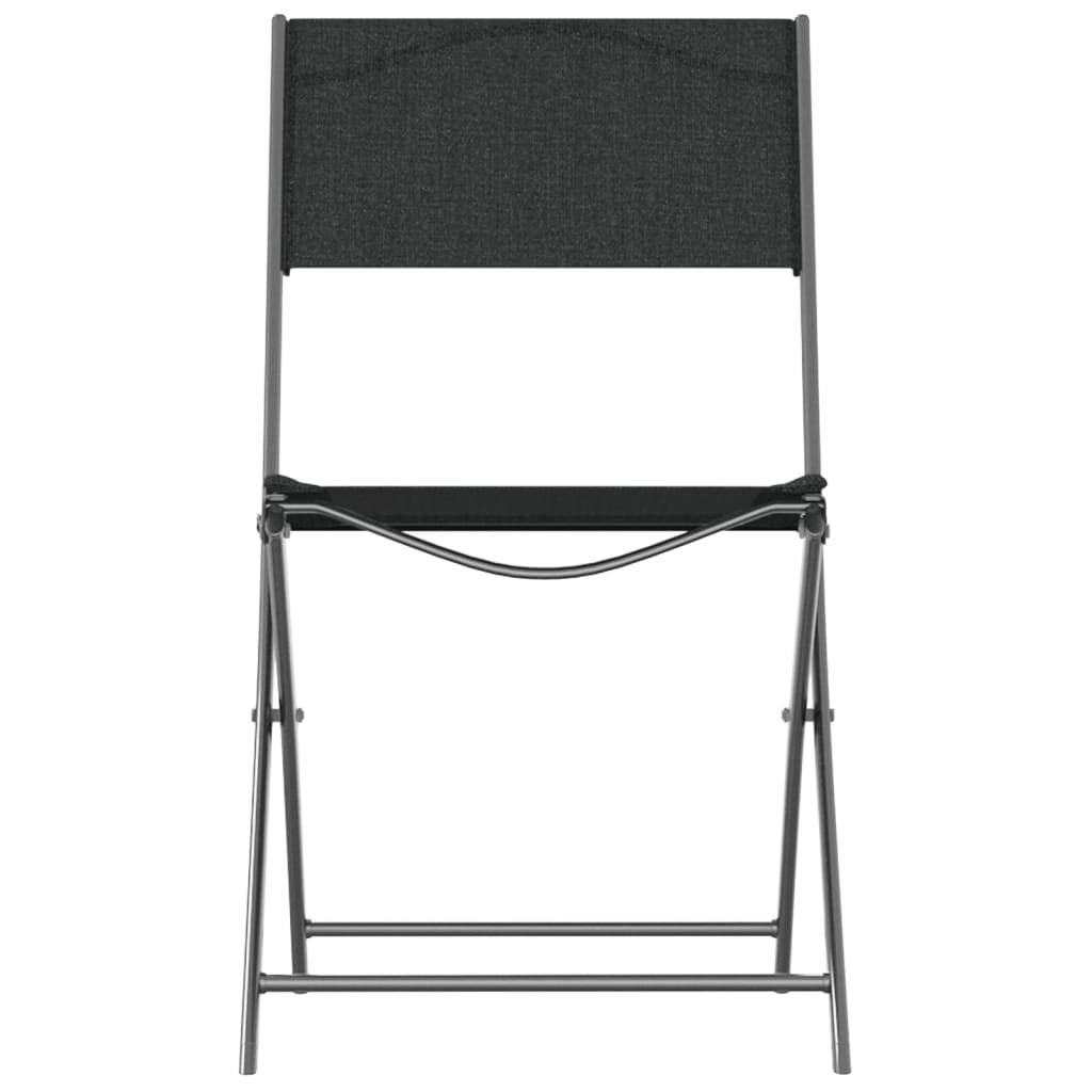 vidaXL Tuinstoelen inklapbaar 2 st staal en textileen zwart - Aashly