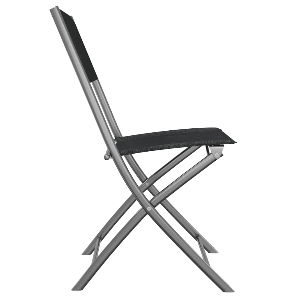 vidaXL Tuinstoelen inklapbaar 2 st staal en textileen zwart - Aashly