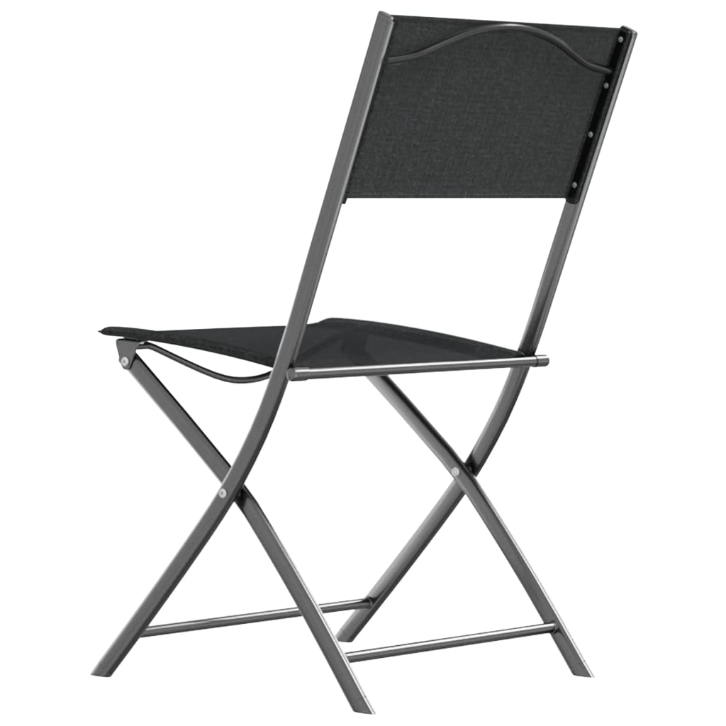 vidaXL Tuinstoelen inklapbaar 2 st staal en textileen zwart - Aashly