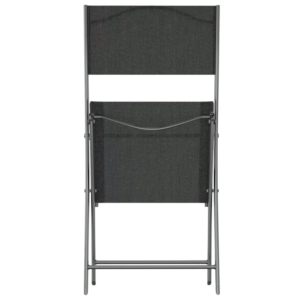 vidaXL Tuinstoelen inklapbaar 2 st staal en textileen zwart - Aashly