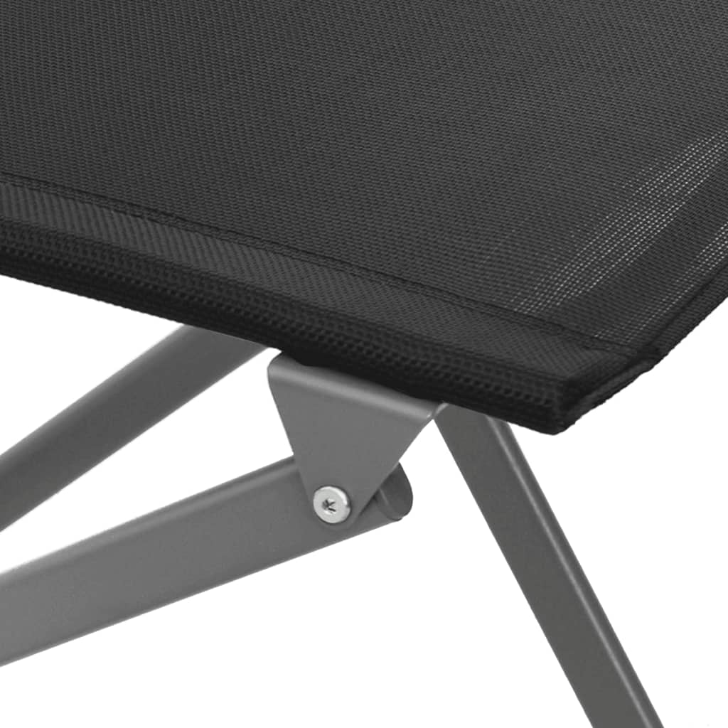 vidaXL Tuinstoelen inklapbaar 2 st staal en textileen zwart - Aashly
