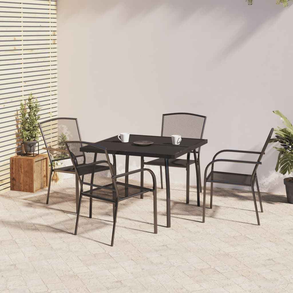 vidaXL 9-delige Tuinset staal antracietkleurig
