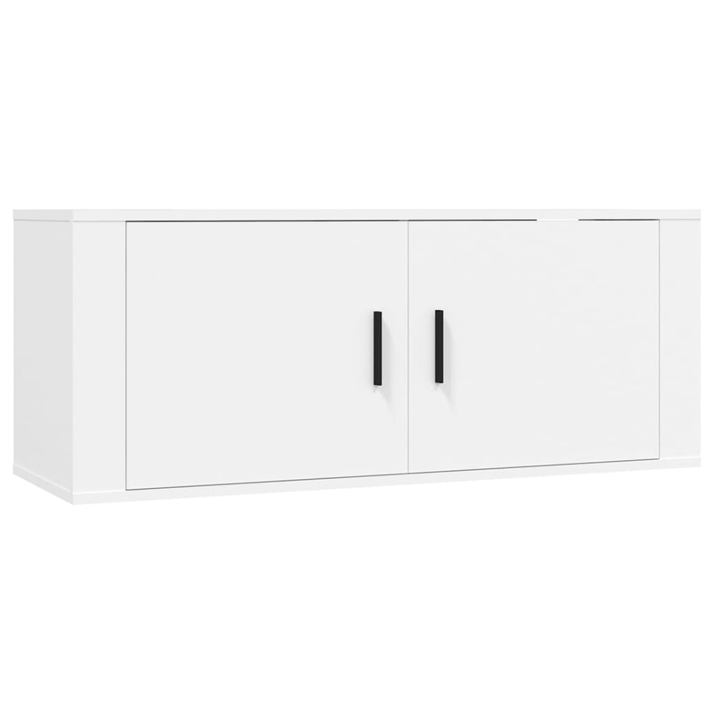 vidaXL 4-delige Tv-meubelset bewerkt hout hoogglans wit