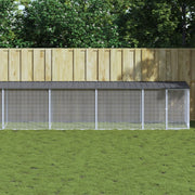 vidaXL Kippenhok met dak 803x98x90 cm gegalvaniseerd staal lichtgrijs - Aashly