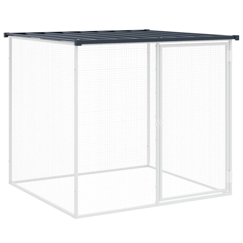 vidaXL Kippenhok met dak 803x98x90 cm gegalvaniseerd staal lichtgrijs - Aashly