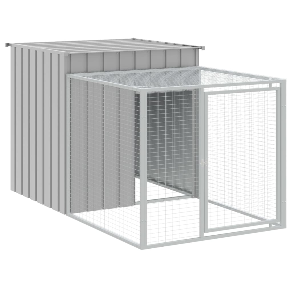 vidaXL Kippenhok met ren 110x201x110 cm gegalvaniseerd staal antraciet - Aashly