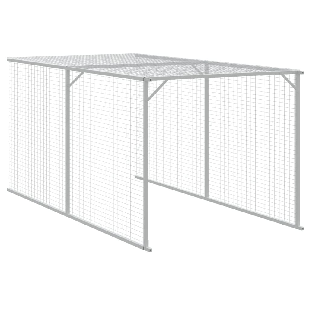 vidaXL Kippenhok met ren 110x201x110 cm gegalvaniseerd staal antraciet - Aashly