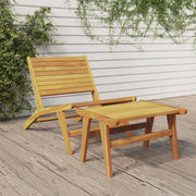 vidaXL Garden chair with footrest solid teak wood