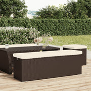 vidaXL Hocker met kussen 110x30x40 cm poly rattan bruin - Aashly