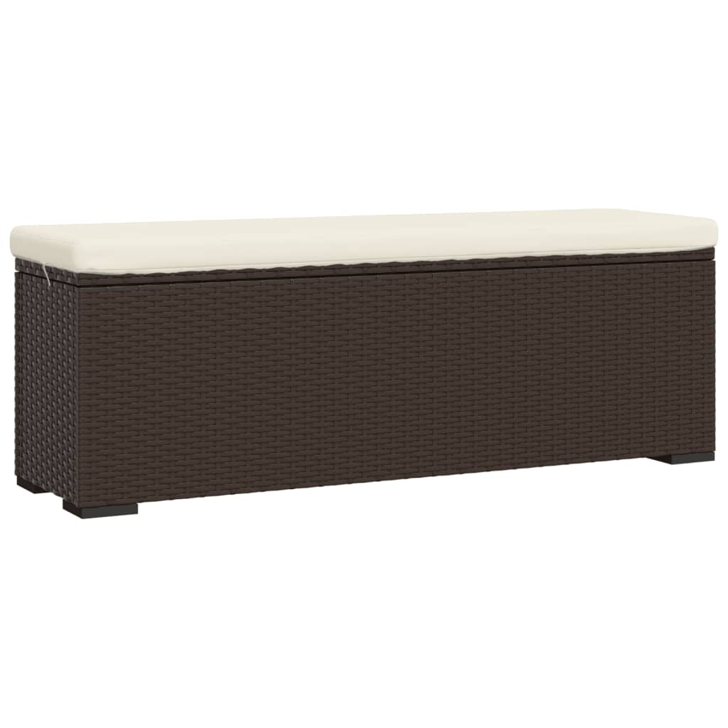 vidaXL Hocker met kussen 110x30x40 cm poly rattan bruin - Aashly