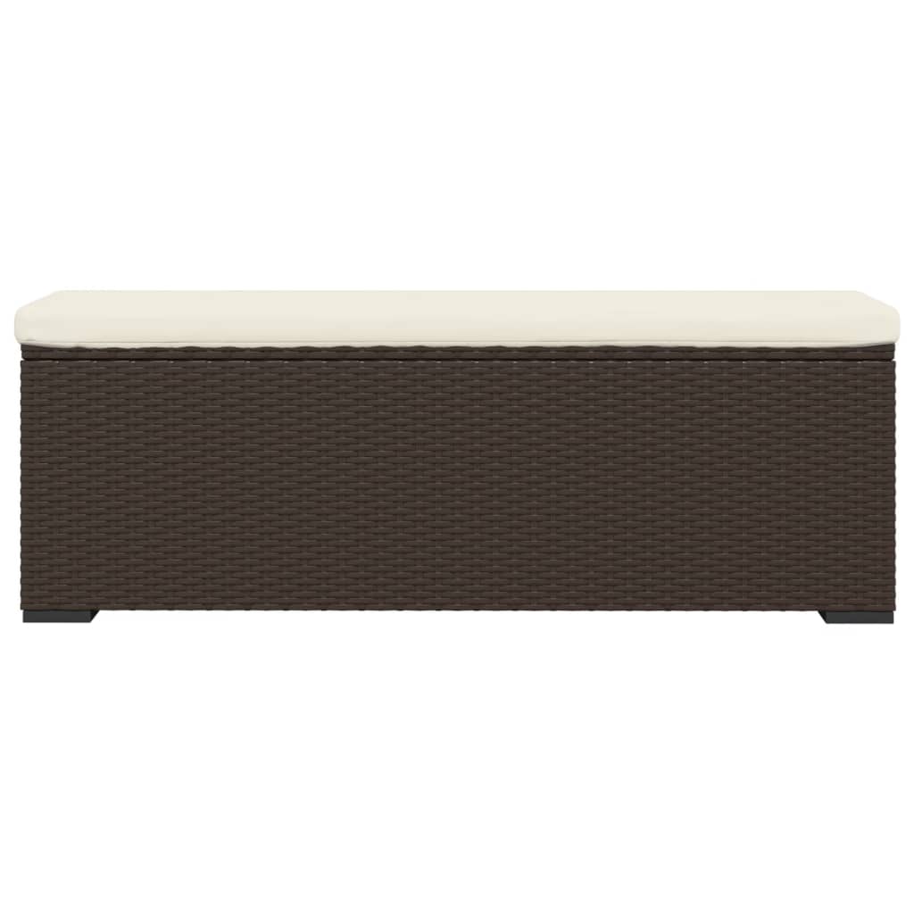 vidaXL Hocker met kussen 110x30x40 cm poly rattan bruin - Aashly