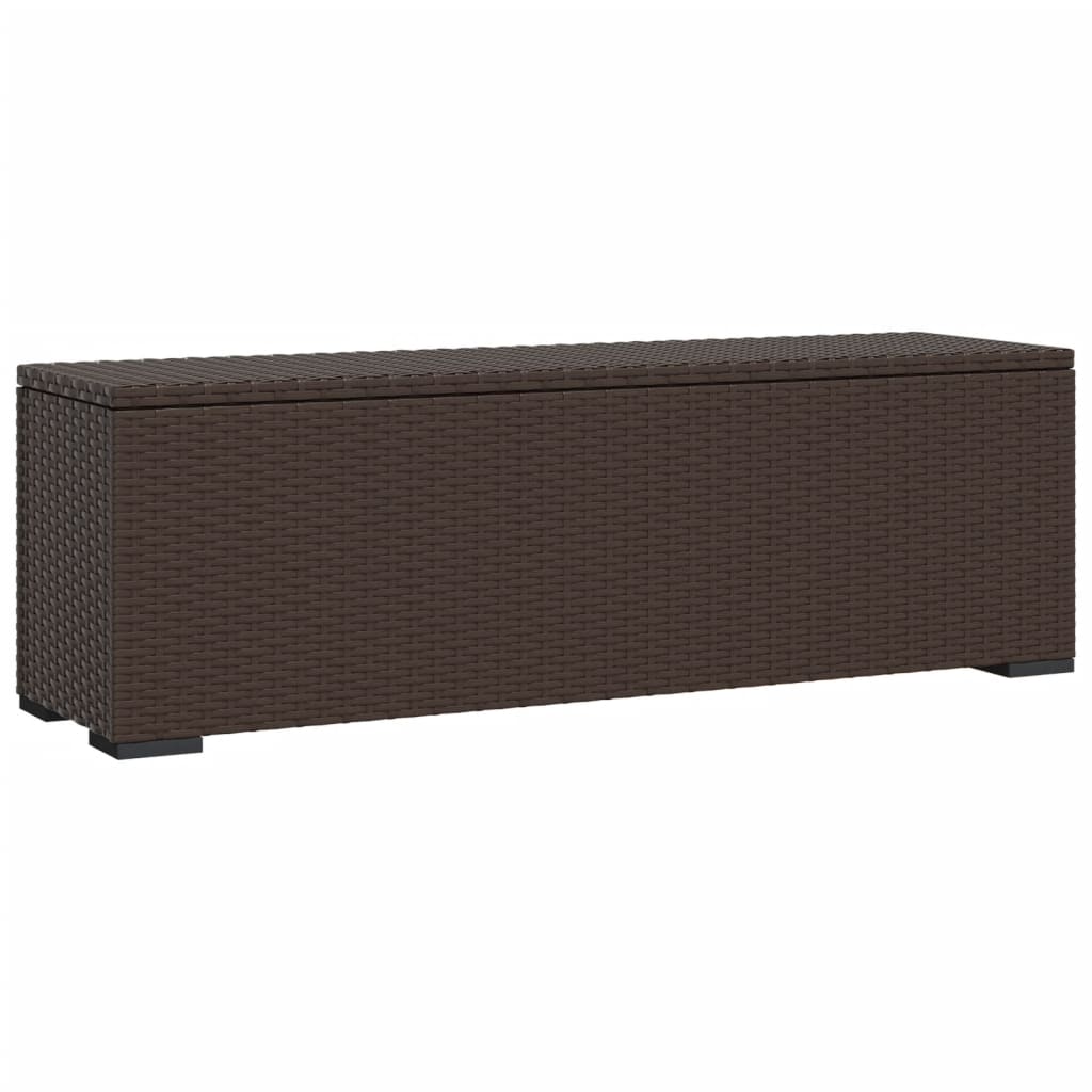 vidaXL Hocker met kussen 110x30x40 cm poly rattan bruin - Aashly