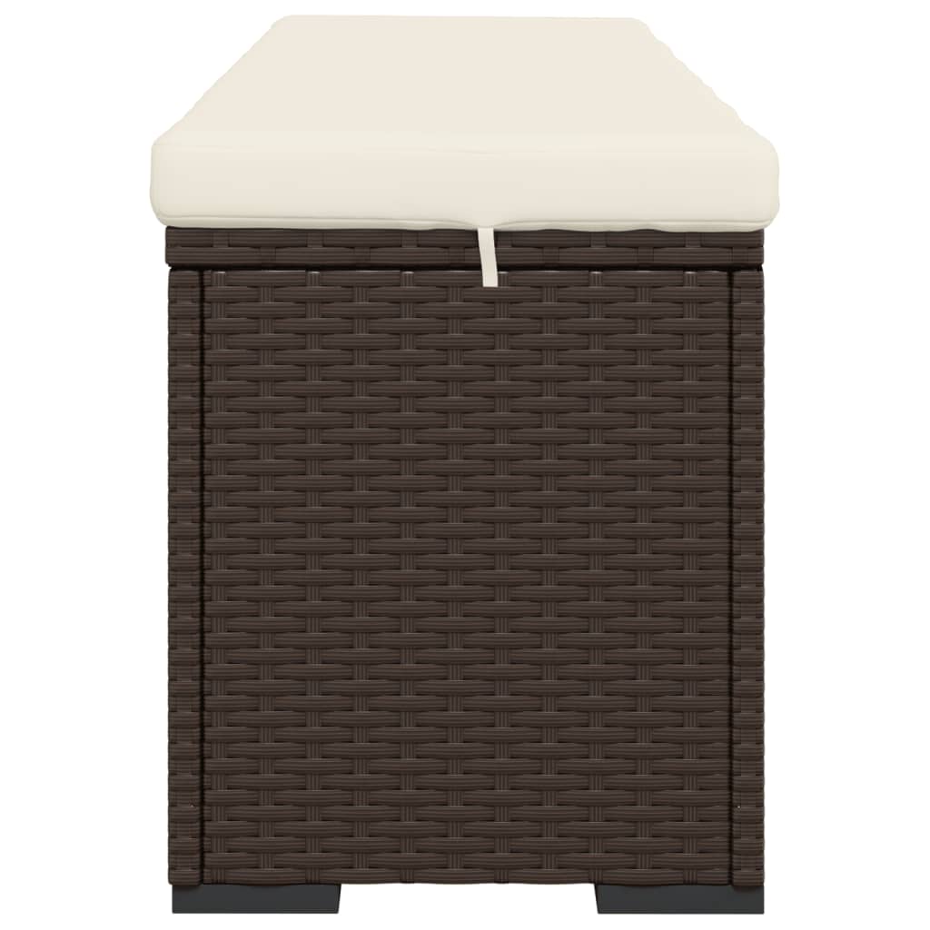 vidaXL Hocker met kussen 110x30x40 cm poly rattan bruin - Aashly