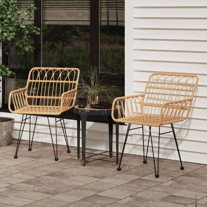 vidaXL Tuinstoelen 2 st met armleuning 56x64x80 cm PE-rattan - Aashly