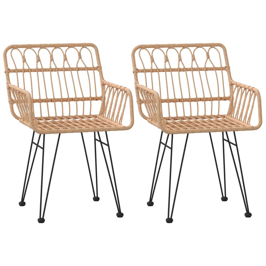 vidaXL Tuinstoelen 2 st met armleuning 56x64x80 cm PE-rattan - Aashly