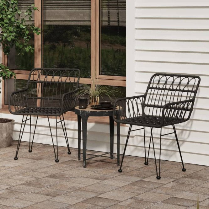 vidaXL Tuinstoelen 2 st met armleuning 56x64x80 cm PE-rattan - Aashly