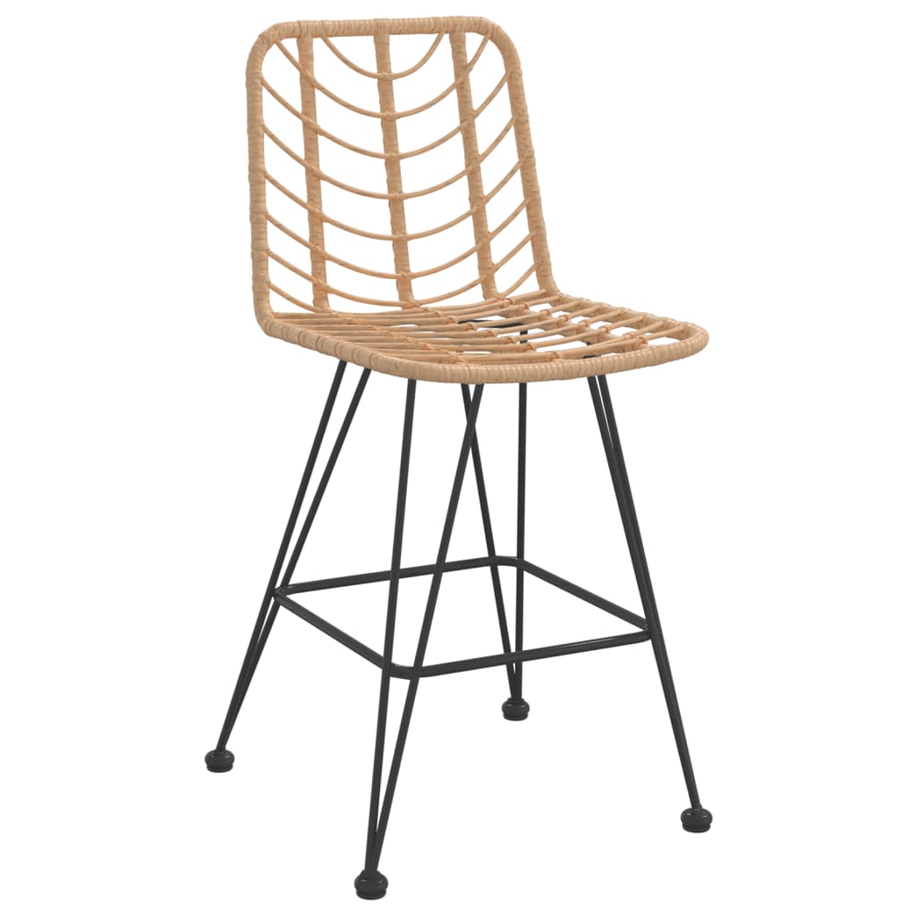 vidaXL Barkrukken 2 st 45x56x103,5 cm PE-ratten en staal - Aashly