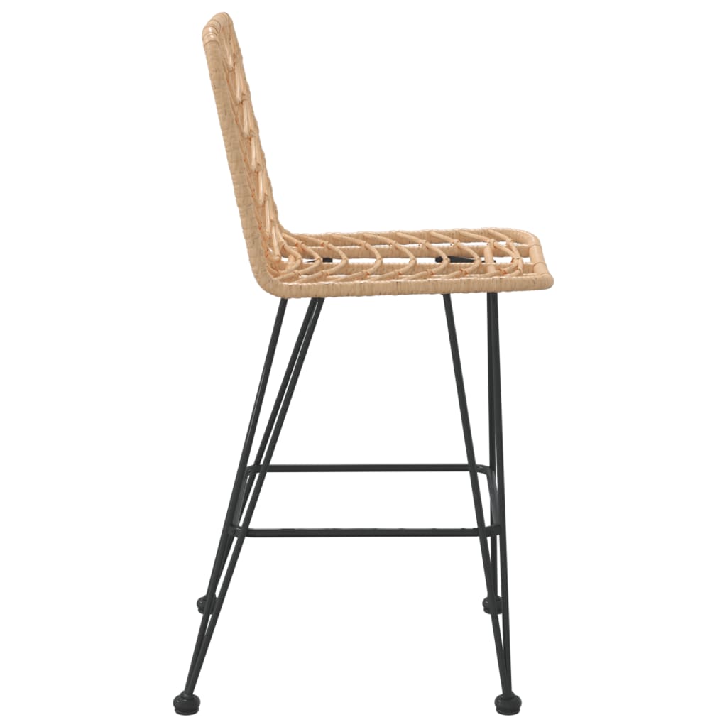 vidaXL Barkrukken 2 st 45x56x103,5 cm PE-ratten en staal - Aashly