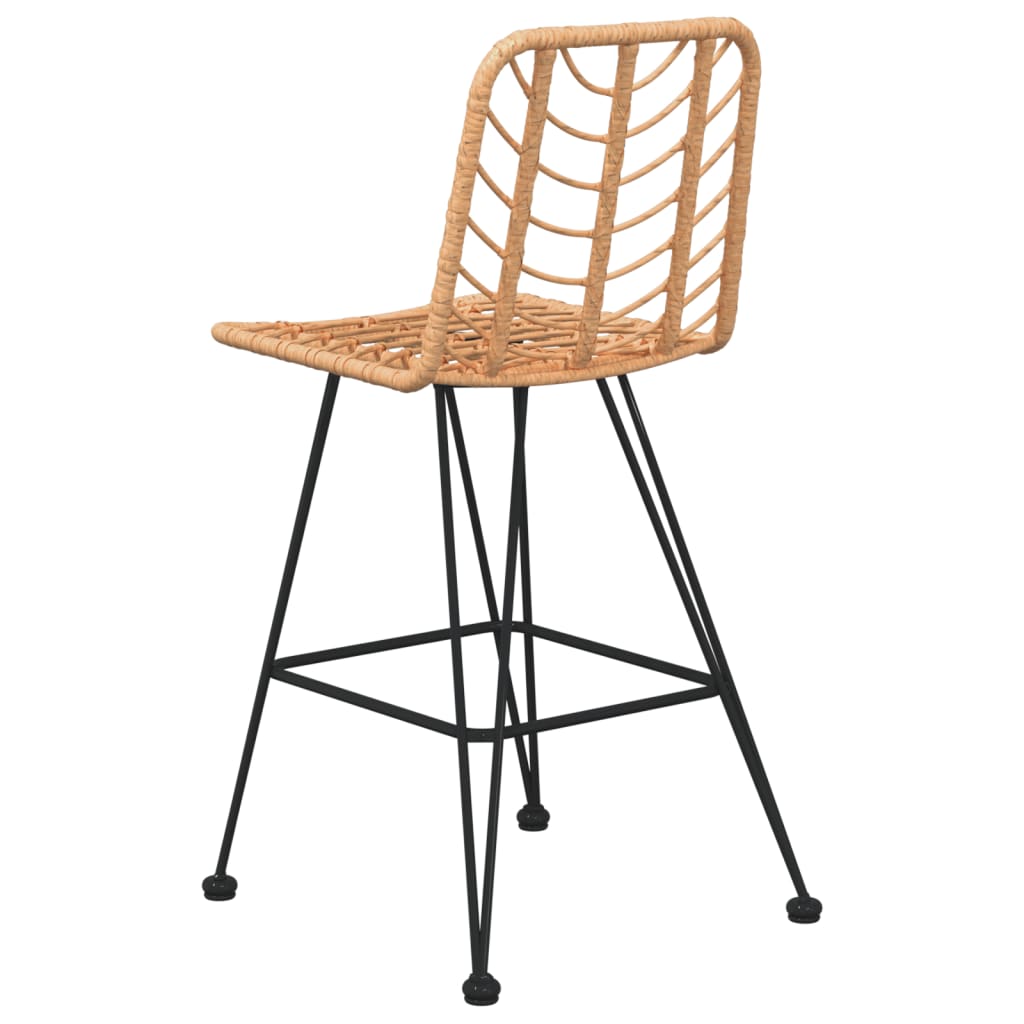 vidaXL Barkrukken 2 st 45x56x103,5 cm PE-ratten en staal - Aashly