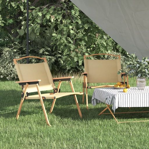 vidaXL Campingstoelen 2 st 54x55x78 cm oxford stof zwart - Aashly