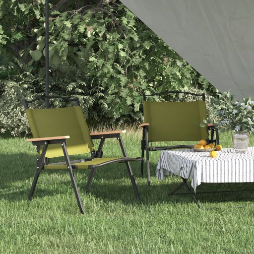 vidaXL Campingstoelen 2 st 54x55x78 cm oxford stof zwart - Aashly
