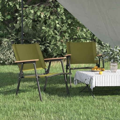 vidaXL Campingstoelen 2 st 54x55x78 cm oxford stof zwart - Aashly