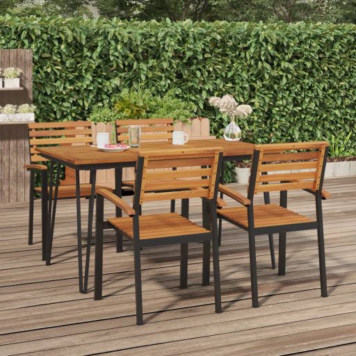 vidaXL Tuintafel met haarspeldpoten 180x90x75 cm massief acaciahout - Aashly