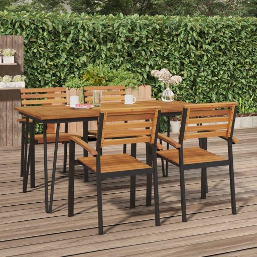 vidaXL Tuintafel met haarspeldpoten 180x90x75 cm massief acaciahout - Aashly