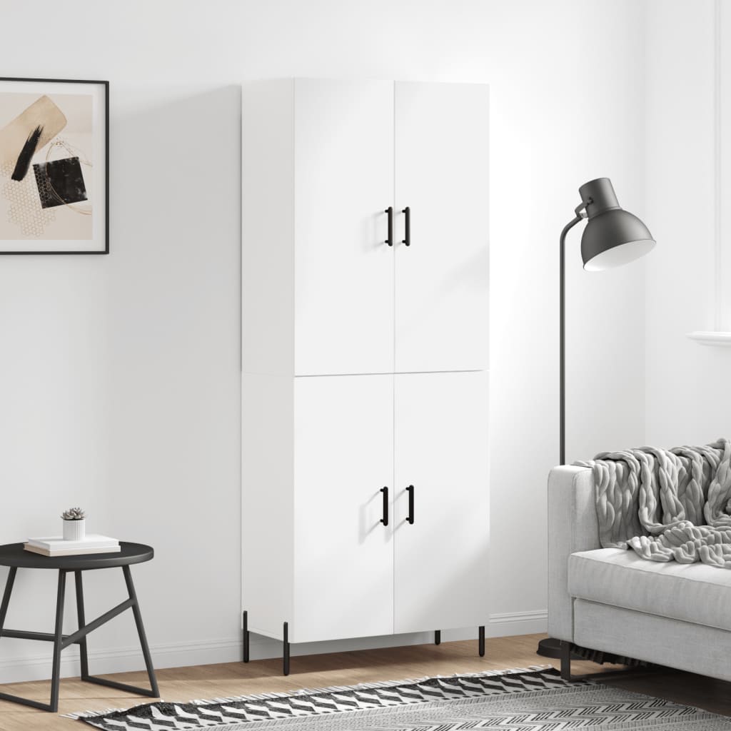 vidaXL Hoge kast 69,5x34x180 cm bewerkt hout grijs sonoma eikenkleurig - Aashly