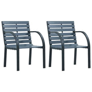 vidaXL Garden Chairs 2 pcs Solid Pine Wood and Powder-Coated Steel Grey