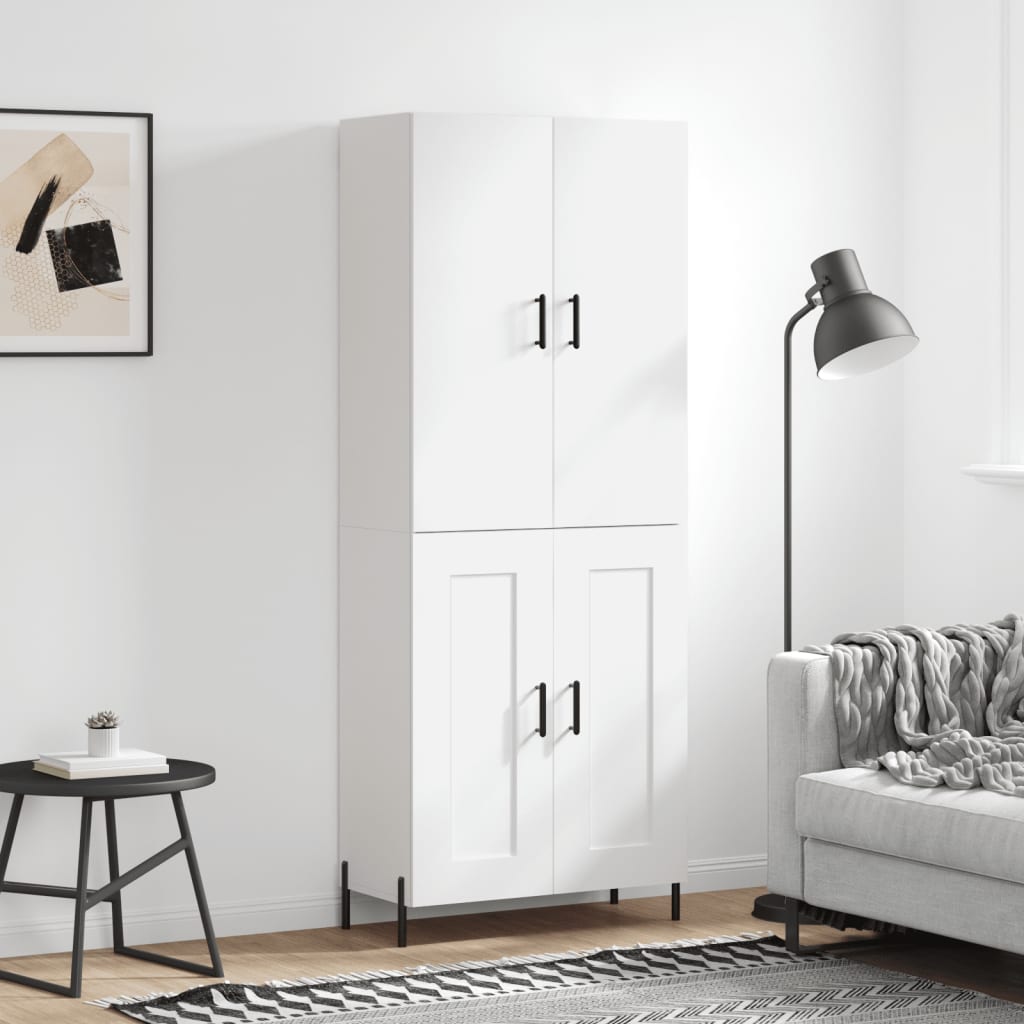 vidaXL Hoge kast 69,5x34x180 cm bewerkt hout grijs sonoma eikenkleurig - Aashly