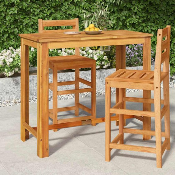 vidaXL Tuinbartafel 120x60x105 cm massief acaciahout - Aashly
