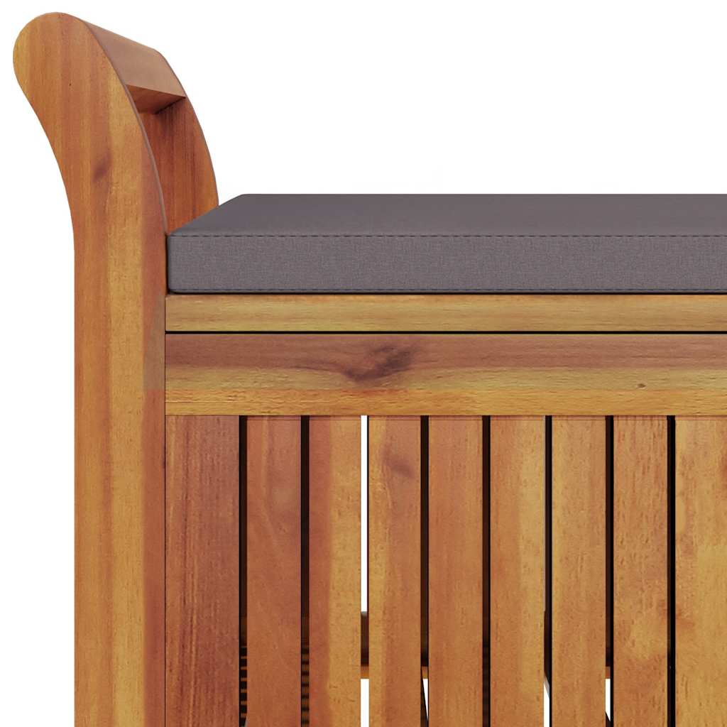 vidaXL Tuinopbergbank met kussen 126 cm massief acaciahout - Aashly