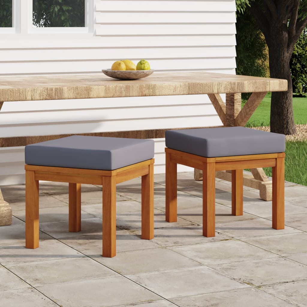 vidaXL Tuinkrukjes 2 st met kussens 40x40x42 cm massief acaciahout - Aashly