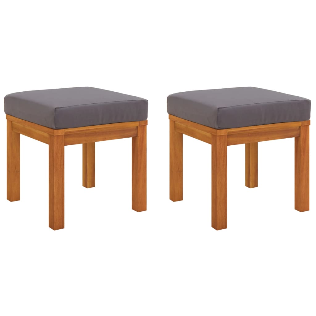 vidaXL Tuinkrukjes 2 st met kussens 40x40x42 cm massief acaciahout - Aashly
