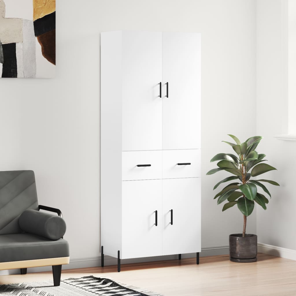 vidaXL Hoge kast 69,5x34x180 cm bewerkt hout grijs sonoma eikenkleurig - Aashly