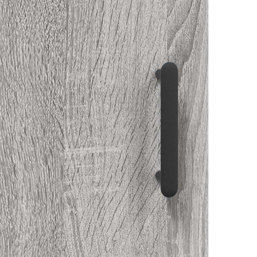 vidaXL Hoge kast 69,5x34x180 cm bewerkt hout grijs sonoma eikenkleurig - Aashly