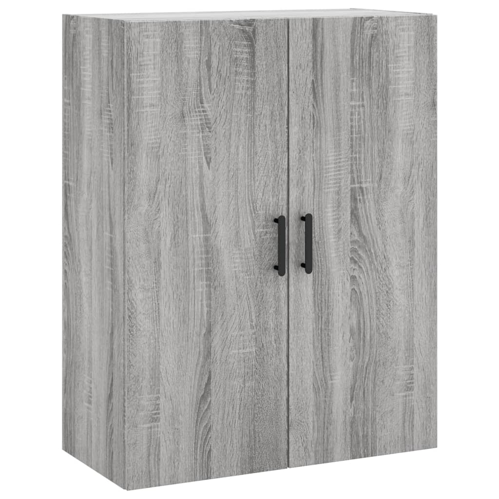 vidaXL Hoge kast 69,5x34x180 cm bewerkt hout grijs sonoma eikenkleurig - Aashly