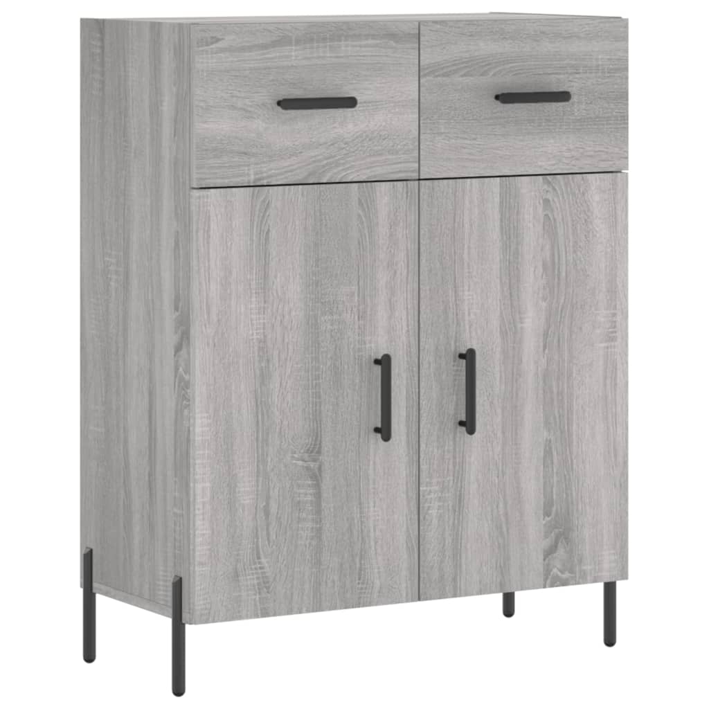vidaXL Hoge kast 69,5x34x180 cm bewerkt hout grijs sonoma eikenkleurig - Aashly