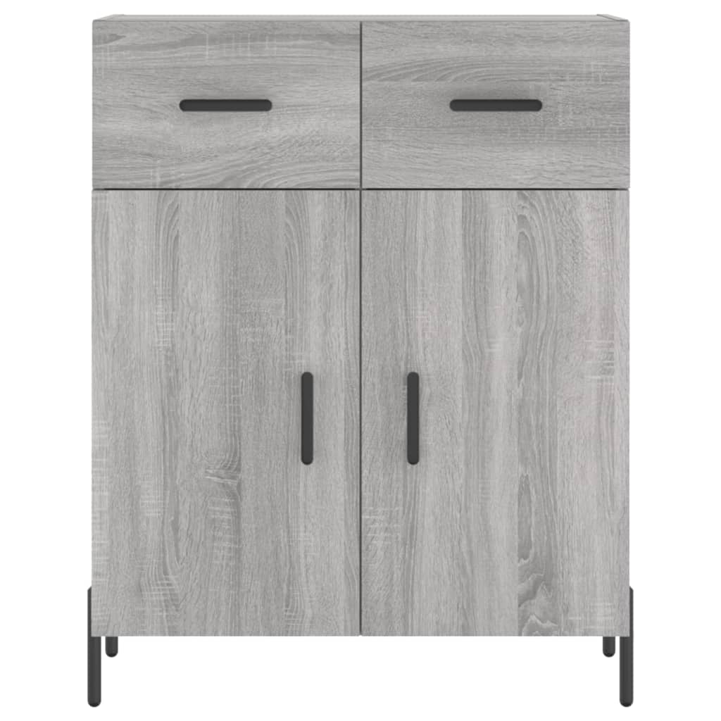 vidaXL Hoge kast 69,5x34x180 cm bewerkt hout grijs sonoma eikenkleurig - Aashly