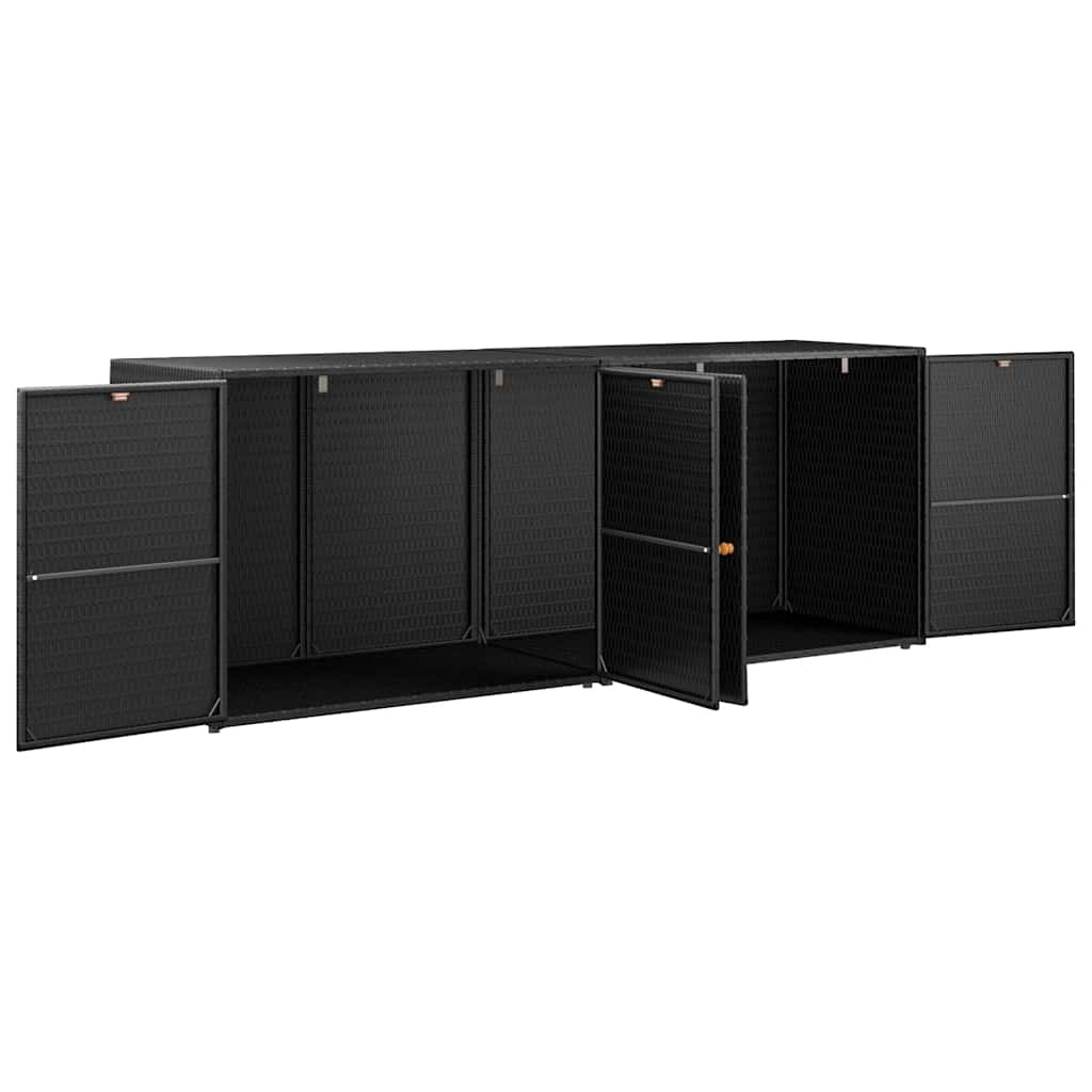 vidaXL Tuinkast 198x55,5x80 cm poly rattan zwart - Aashly