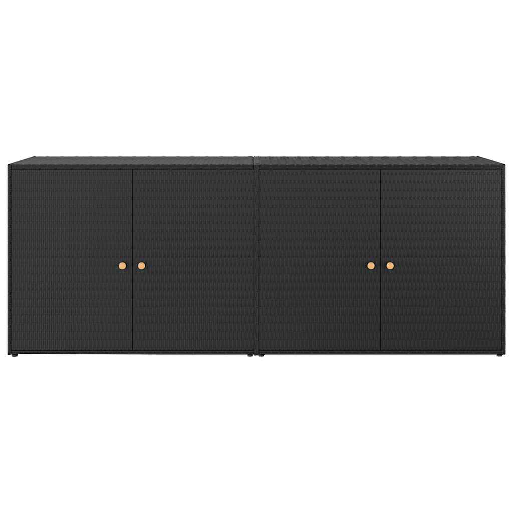 vidaXL Tuinkast 198x55,5x80 cm poly rattan zwart - Aashly