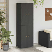 vidaXL Tuinkast 59x40x180 cm poly rattan zwart - Aashly
