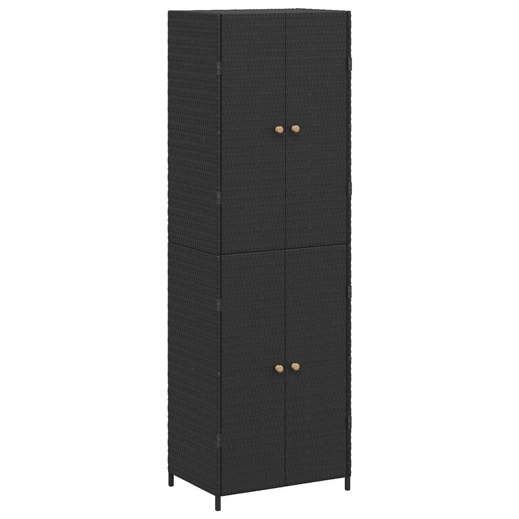vidaXL Tuinkast 59x40x180 cm poly rattan zwart - Aashly