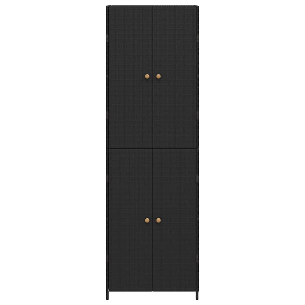 vidaXL Tuinkast 59x40x180 cm poly rattan zwart - Aashly
