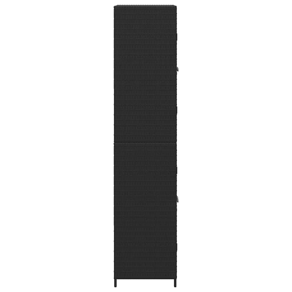 vidaXL Tuinkast 59x40x180 cm poly rattan zwart - Aashly