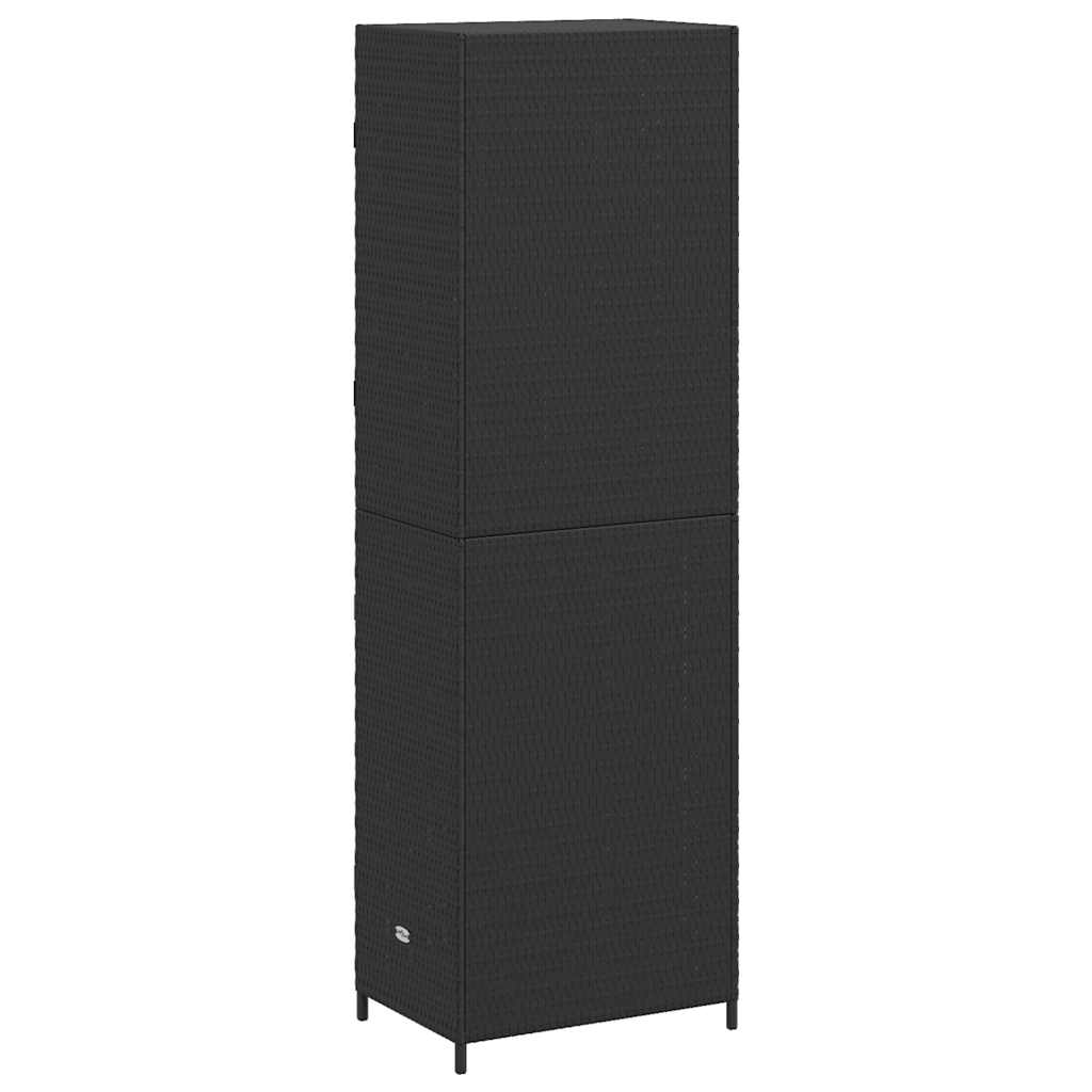 vidaXL Tuinkast 59x40x180 cm poly rattan zwart - Aashly